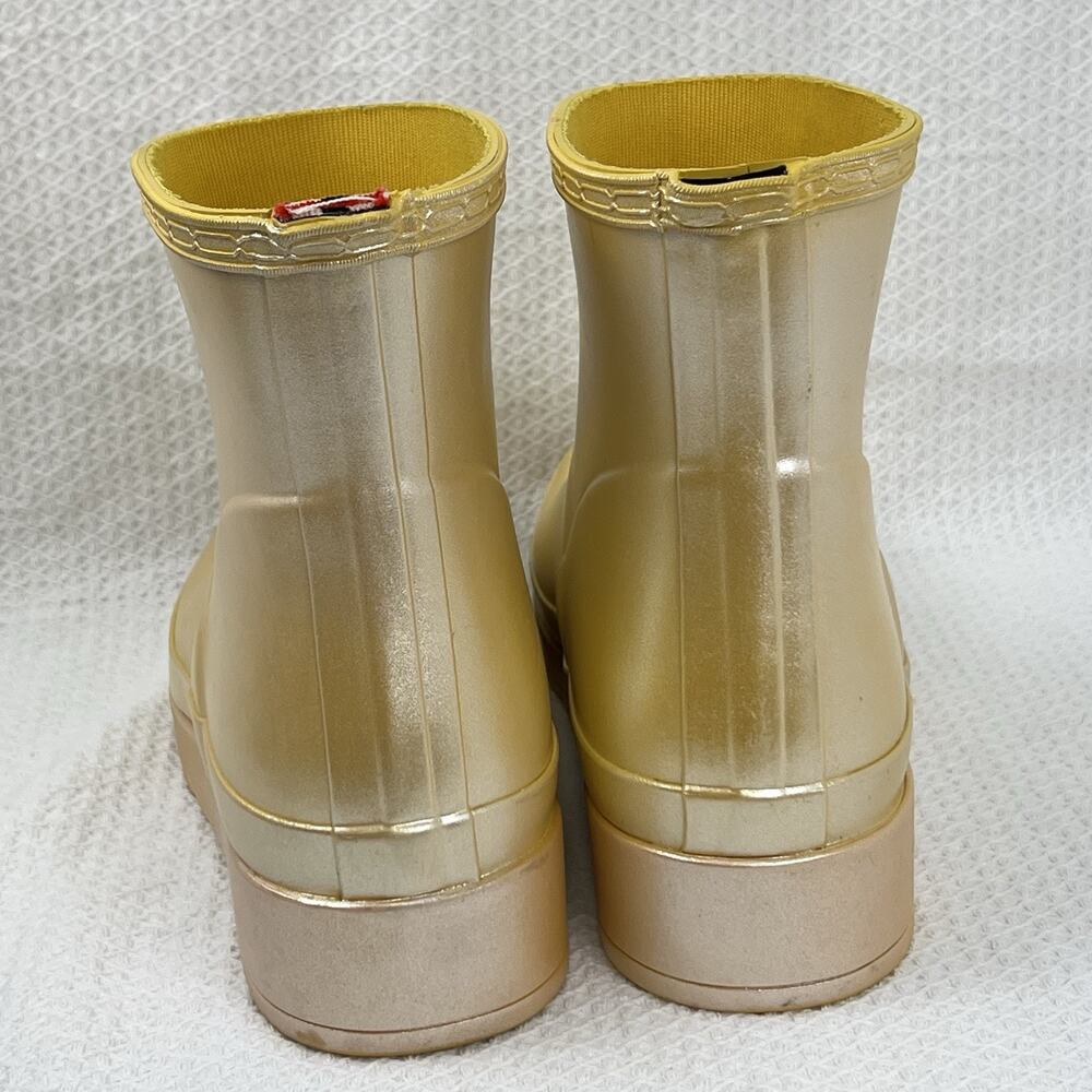 Hunter Original Play Short Nebula Rain Boots Women’s US 8 UK 6 Gold Metallic - Picture 6 of 10